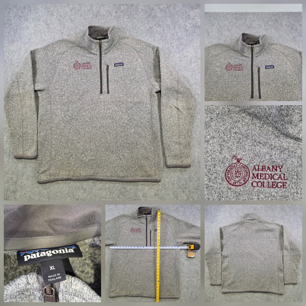 Patagonia Better Sweater Pullover Mens XL Gray 1/4 Zip Albany Medical College
